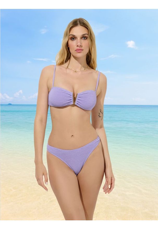 Sinsay - Dół od bikini - fioletowy. Kolor: fioletowy. Materiał: guma