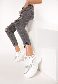 Born2be - Białe Sneakersy Wildcall. Wysokość cholewki: przed kostkę. Kolor: biały. Materiał: materiał, dresówka. Szerokość cholewki: normalna #3