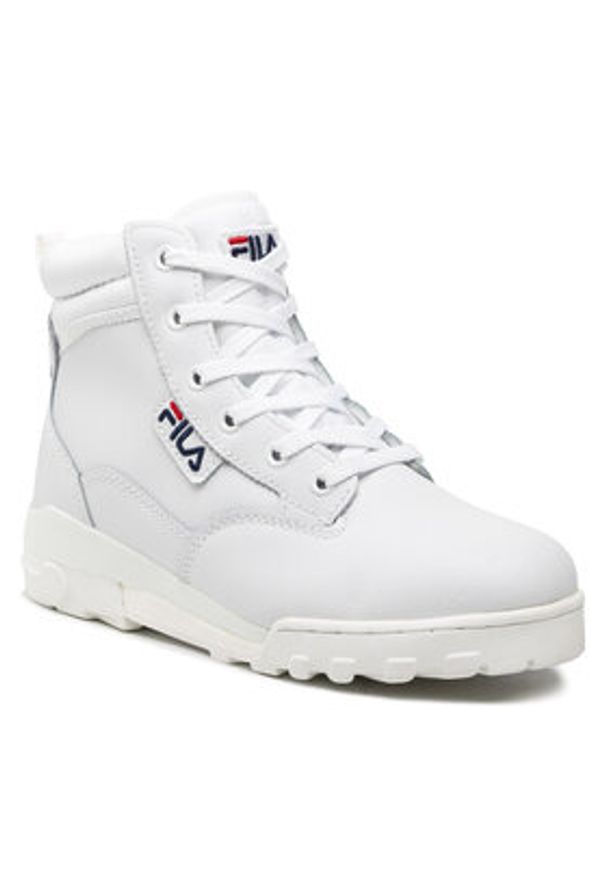 Fila Trapery Grunge II L Mid Wmn FFW0216.10004 Biały. Kolor: biały. Materiał: skóra