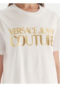 Versace Jeans Couture T-Shirt 79GAHT05 CJ00T Biały Regular Fit. Kolor: biały. Materiał: bawełna #7