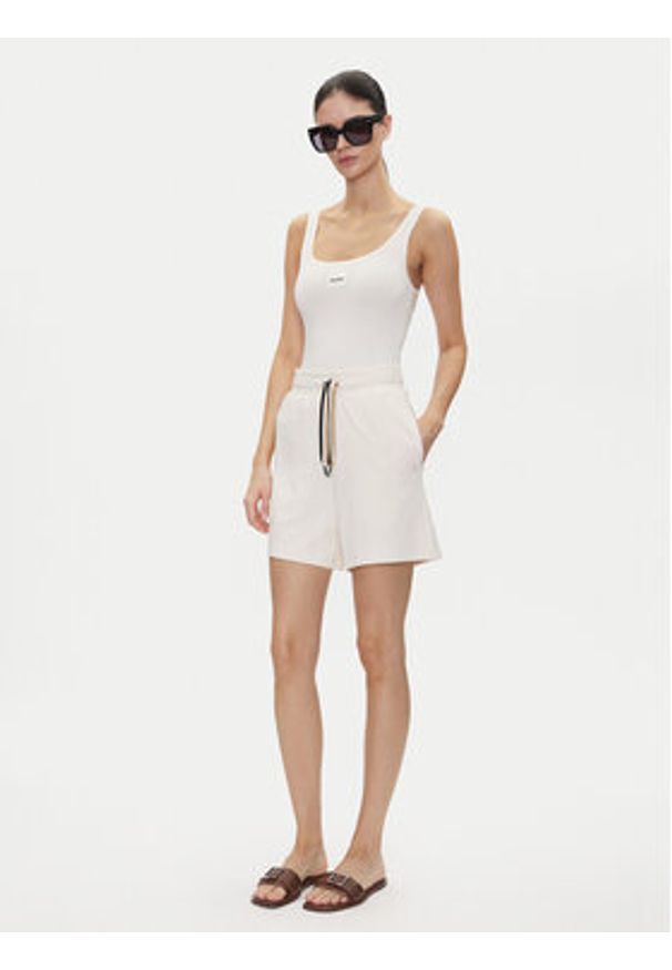 BOSS Szorty piżamowe Cp Stripe_Shorts 50539981 Écru Relaxed Fit. Materiał: bawełna