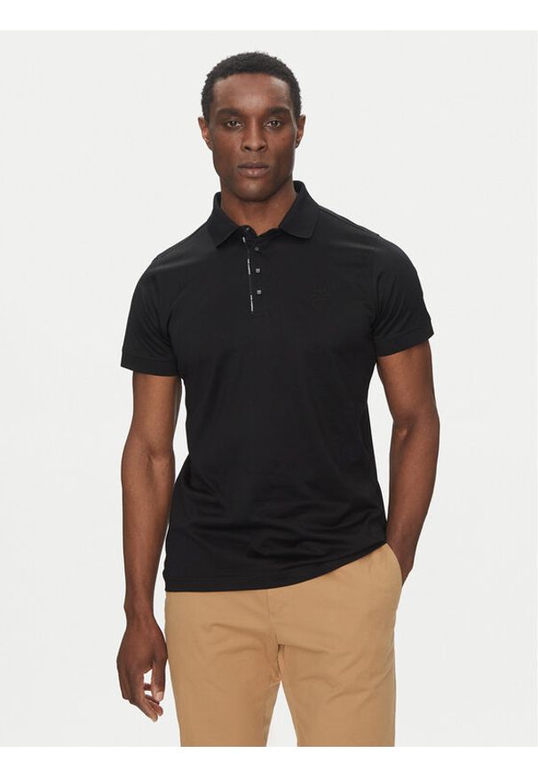 Karl Lagerfeld - KARL LAGERFELD Polo 745007 552200 Czarny Regular Fit. Typ kołnierza: polo. Kolor: czarny. Materiał: bawełna