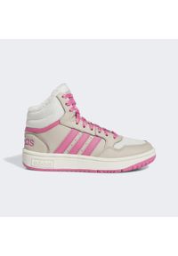 Adidas - Buty Hoops Mid 3.0 Kids. Okazja: na co dzień. Kolor: biały, beżowy, różowy, wielokolorowy. Materiał: materiał #2