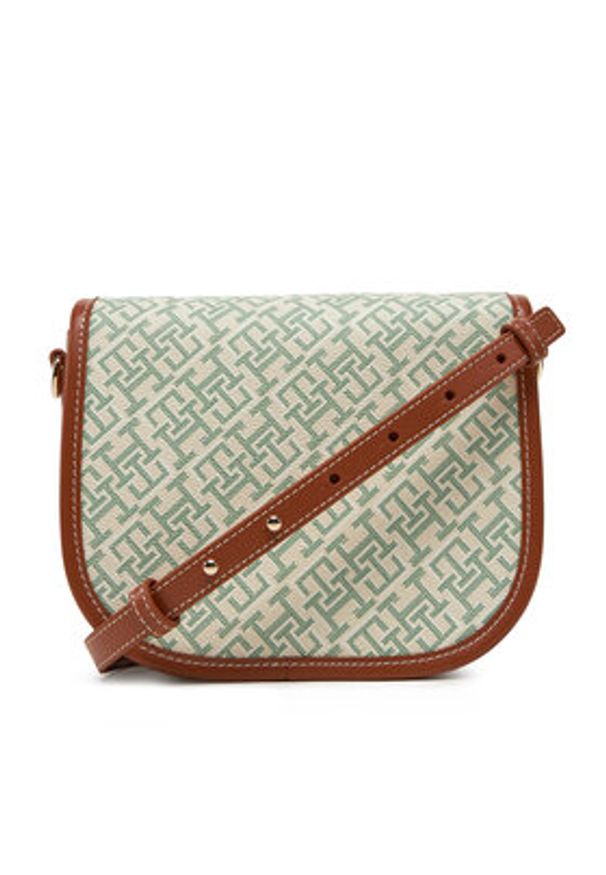 TOMMY HILFIGER - Tommy Hilfiger Torebka Th Monoplay Leather Saddle Bag AW0AW17414 Zielony. Kolor: zielony. Materiał: skórzane