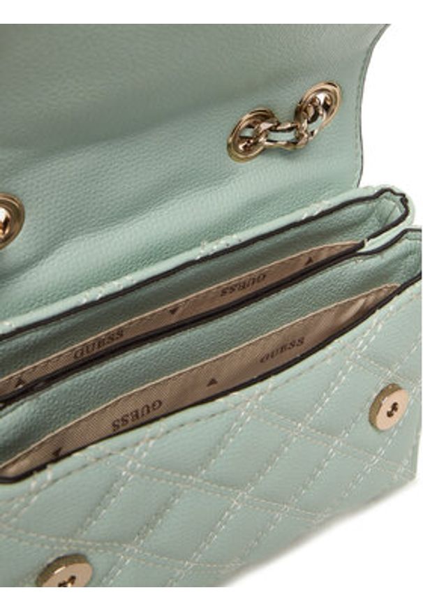 Guess Torebka Giully II Mini HWQG96 73740 Zielony. Kolor: zielony. Materiał: skórzane