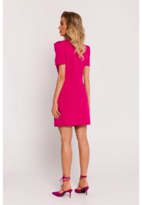 Sukienki.shop - Elegancka sukienka mini fuksja. Kolor: różowy. Styl: elegancki. Długość: mini #4