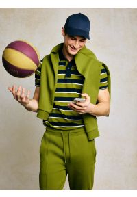 Big-Star - Bluza męska rozpinana ze stójką zielona Wlador 301. Okazja: na co dzień. Typ kołnierza: kołnierzyk stójkowy. Kolor: zielony. Materiał: dzianina, jeans, materiał, dresówka. Wzór: nadruk, ze splotem. Styl: casual, elegancki, sportowy #2