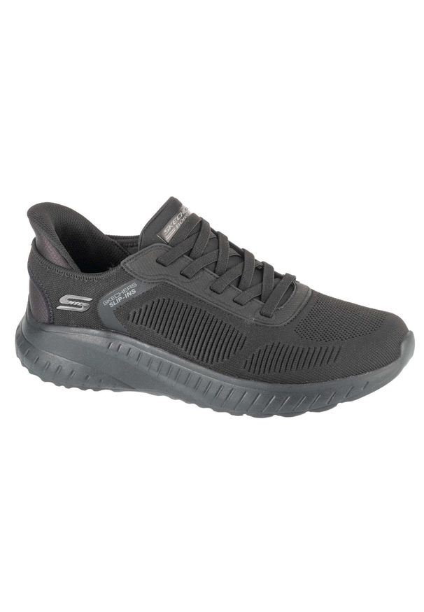 skechers - Buty sportowe Sneakersy męskie, Slip-Ins: BOBS Squad Chaos - Solid Step. Kolor: czarny. Materiał: materiał. Sport: fitness