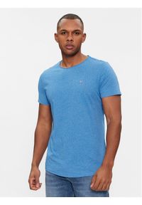 Tommy Jeans T-Shirt Jaspe DM0DM09586 Niebieski Slim Fit. Kolor: niebieski. Materiał: bawełna, syntetyk