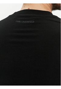 Karl Lagerfeld - KARL LAGERFELD T-Shirt 755054 542221 Czarny Regular Fit. Typ kołnierza: dekolt w karo. Kolor: czarny. Materiał: bawełna