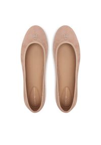 TOMMY HILFIGER - Tommy Hilfiger Baleriny Th Hardware Suede Ballerina FW0FW08655 Beżowy. Kolor: beżowy. Materiał: zamsz, skóra #3