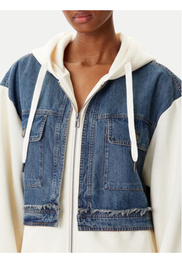 Desigual Bluza Trucker 25WWSK06 Écru Loose Fit. Materiał: bawełna