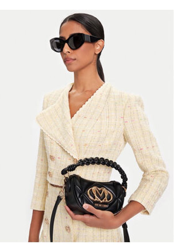 Love Moschino - LOVE MOSCHINO Torebka JC4189PP0NLC0000 Czarny. Kolor: czarny. Materiał: skórzane