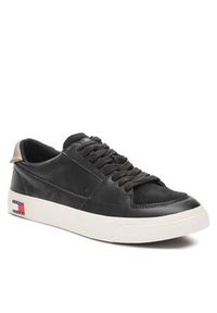 Tommy Jeans Sneakersy Vulcanized Ess EM0EM01106 Czarny. Kolor: czarny. Materiał: skóra
