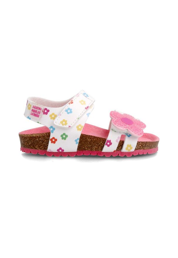Agatha Ruiz de la Prada sandały dziecięce. Zapięcie: rzepy. Materiał: guma, materiał. Obcas: na obcasie. Wysokość obcasa: niski