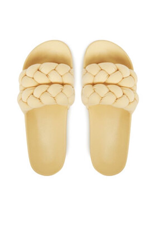 Tommy Jeans Klapki Tjw Braided Slide EN0EN02764 Żółty. Kolor: żółty. Materiał: materiał
