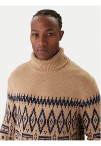 TOMMY HILFIGER - Tommy Hilfiger Golf Fairisle MW0MW40843 Beżowy Regular Fit. Typ kołnierza: golf. Kolor: beżowy. Materiał: syntetyk #5