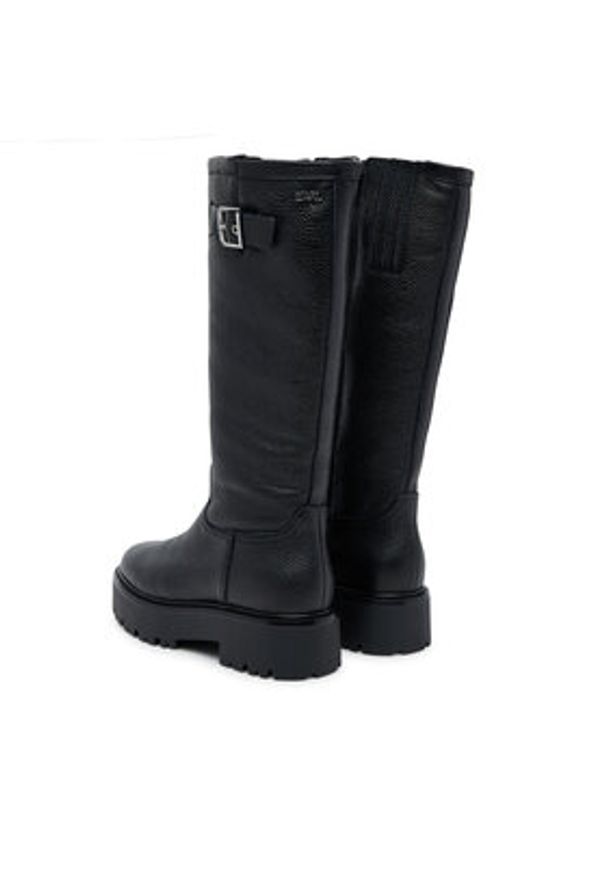 Karl Lagerfeld - KARL LAGERFELD Kozaki Burly Biker KL43490W Czarny. Kolor: czarny. Materiał: skóra