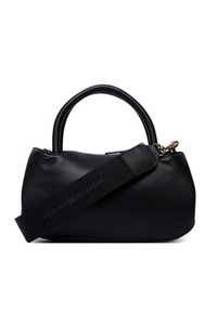 TOMMY HILFIGER - Tommy Hilfiger Torebka Th Logotape Mini Satchel AW0AW18743 Czarny. Kolor: czarny. Materiał: skórzane #6