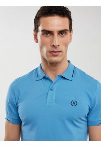 Big-Star - Koszulka męska polo niebieska Polian 402. Typ kołnierza: polo. Kolor: niebieski. Materiał: bawełna, dzianina. Wzór: haft. Styl: elegancki #5