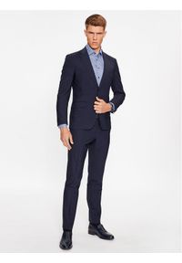 BOSS - Boss Garnitur P-Huge-233 50502500 Granatowy Slim Fit. Kolor: niebieski. Materiał: wełna