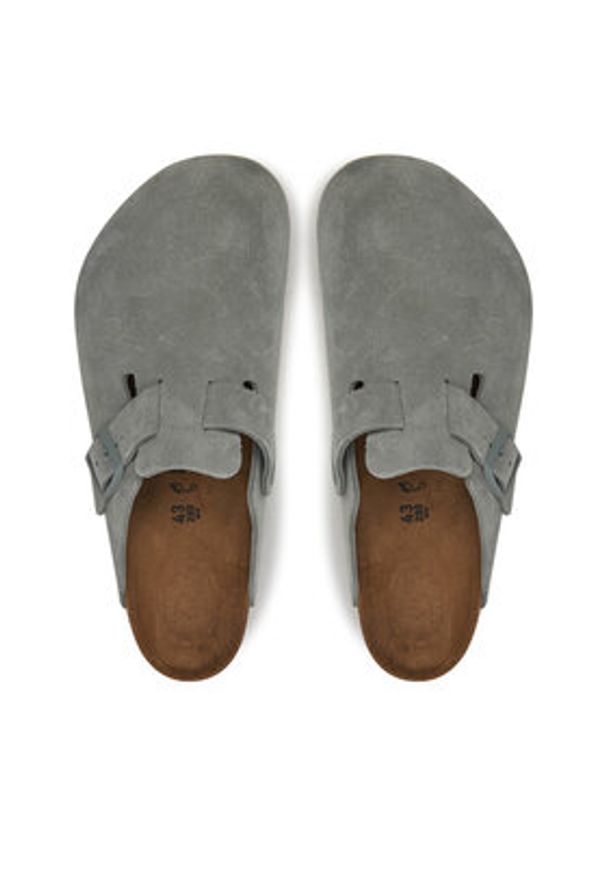 Birkenstock Klapki Boston zamsz 1029212 Zielony. Kolor: zielony. Materiał: skóra, zamsz