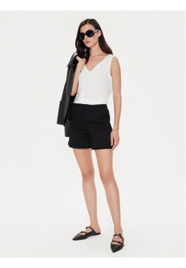 Sisley Top 3I1XLH00S Biały Regular Fit. Kolor: biały. Materiał: bawełna