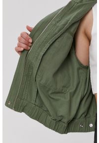 Tommy Jeans Kurtka jeansowa damska kolor zielony przejściowa oversize. Kolor: zielony. Materiał: tkanina, bawełna. Wzór: gładki #3