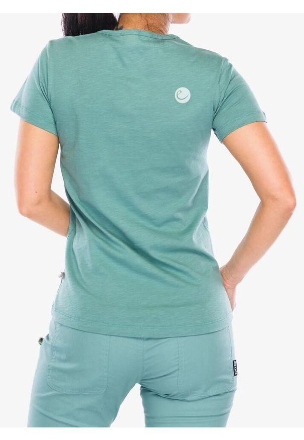 EDELRID - Koszulka bawełniana damska Edelrid Highball T-Shirt V. Kolor: zielony. Materiał: bawełna