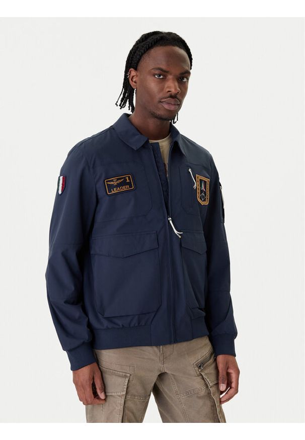 Aeronautica Militare Kurtka bomber 261AB3049UCT04290 Granatowy Regular Fit. Kolor: niebieski. Materiał: syntetyk