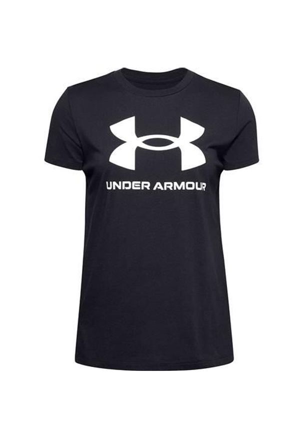 Koszulka sportowa damska Under Armour Live Sportstyle Graphic SS. Kolor: biały, wielokolorowy, czarny. Długość rękawa: krótki rękaw. Długość: krótkie