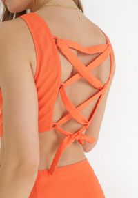 Born2be - Pomarańczowa Trapezowa Sukienka Maxi z Wycięciami Amandika. Kolor: pomarańczowy. Typ sukienki: trapezowe. Długość: maxi #2
