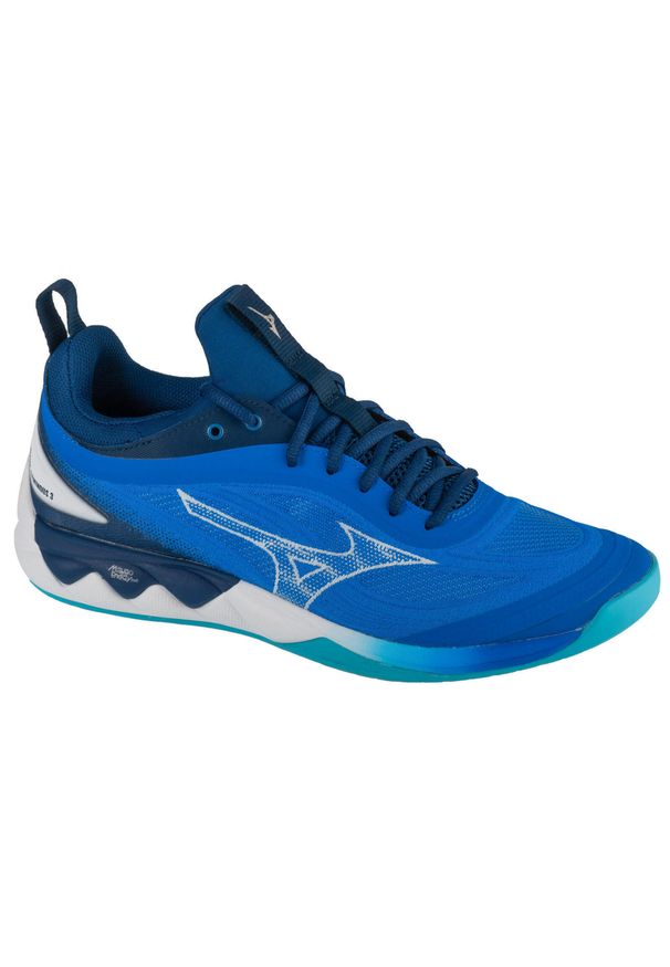 Buty halowe Mizuno Wave Luminous. Kolor: biały, niebieski, wielokolorowy. Model: Mizuno Wave. Sport: siatkówka