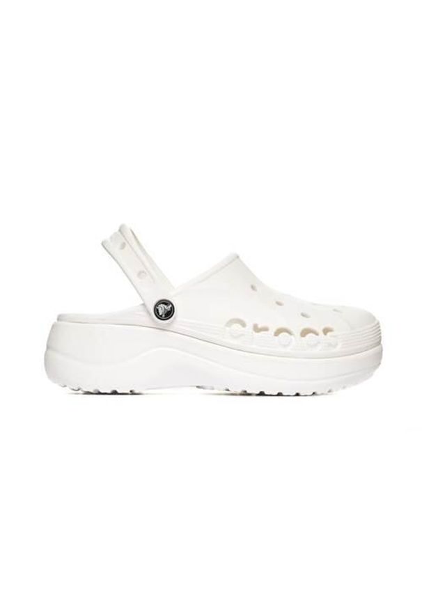 Buty do chodzenia damskie Crocs Baya Platform Clog. Kolor: biały. Materiał: syntetyk, materiał. Obcas: na platformie