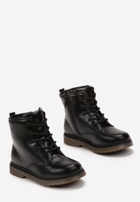 Born2be - Czarne Botki Workery z Sznurowaniem Alveron. Okazja: na co dzień. Kolor: czarny. Styl: casual #3
