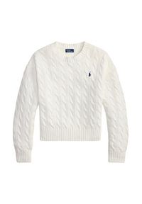 Polo Ralph Lauren Sweter 211A96245003 Biały Relaxed Fit. Typ kołnierza: polo. Kolor: biały. Materiał: bawełna #5