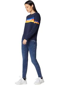 Wrangler - WRANGLER RAINBOW TEE DAMSKA KOSZULKA Z DŁUGIM RĘKAWEM LONGSLEEVE NAVY W7P9EV114 112132067. Długość rękawa: długi rękaw. Długość: długie #5