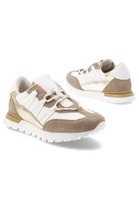Białe Sneakersy Artiker Wygodne Sportowe Obuwie Damskie. Okazja: na co dzień. Kolor: biały. Materiał: materiał, zamsz, skóra. Szerokość cholewki: normalna #4