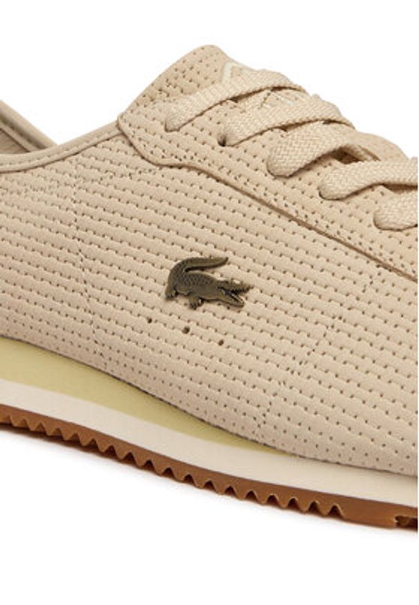 Lacoste Sneakersy Club-Low 51SFA0022 Beżowy. Kolor: beżowy. Materiał: skóra