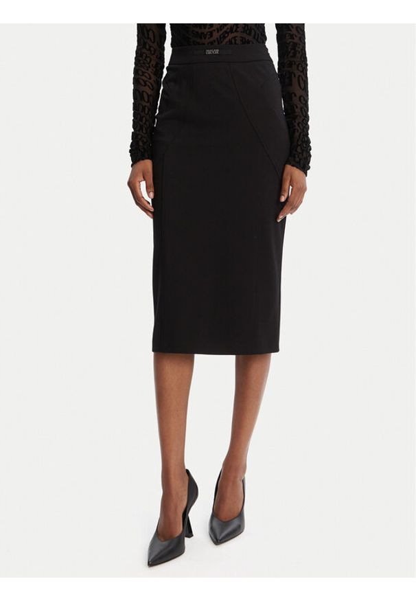 Versace Jeans Couture Spódnica ołówkowa 79HAE807 J0092 Czarny Slim Fit. Kolor: czarny. Materiał: wiskoza, syntetyk