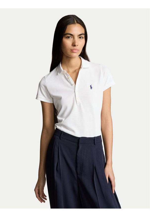 Polo Ralph Lauren Polo 211870245001 Biały Slim Fit. Typ kołnierza: polo. Kolor: biały. Materiał: bawełna