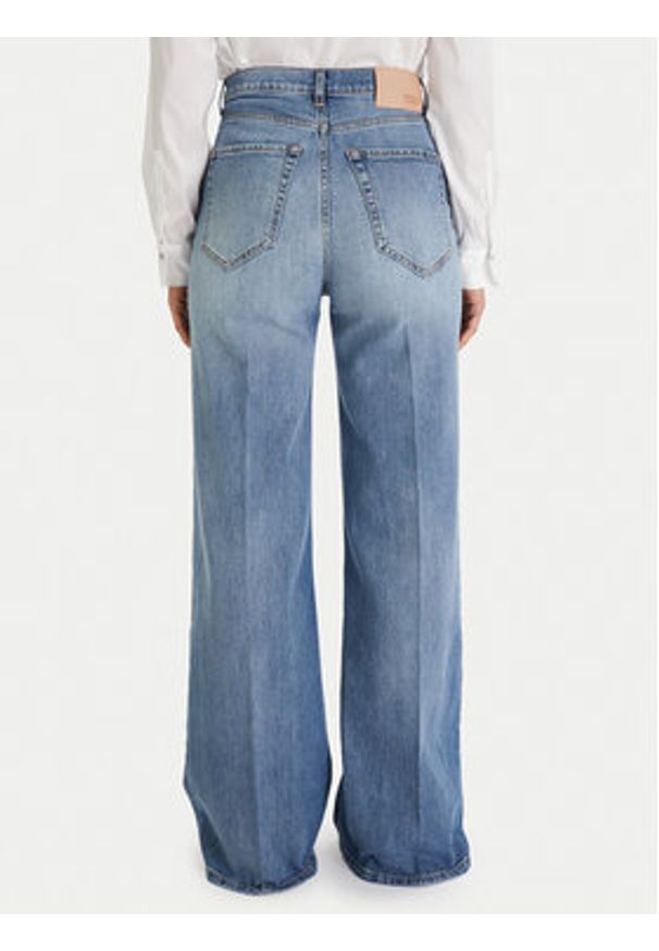 ViCOLO Jeansy DF5065 Niebieski Wide Leg. Kolor: niebieski