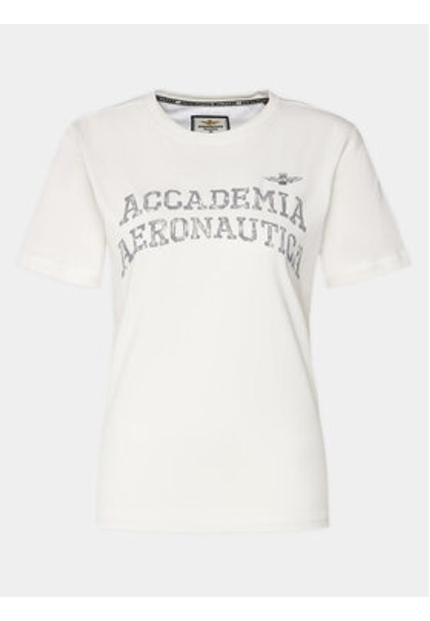 Aeronautica Militare T-Shirt 241TS2203DJ469 Écru Regular Fit. Materiał: bawełna