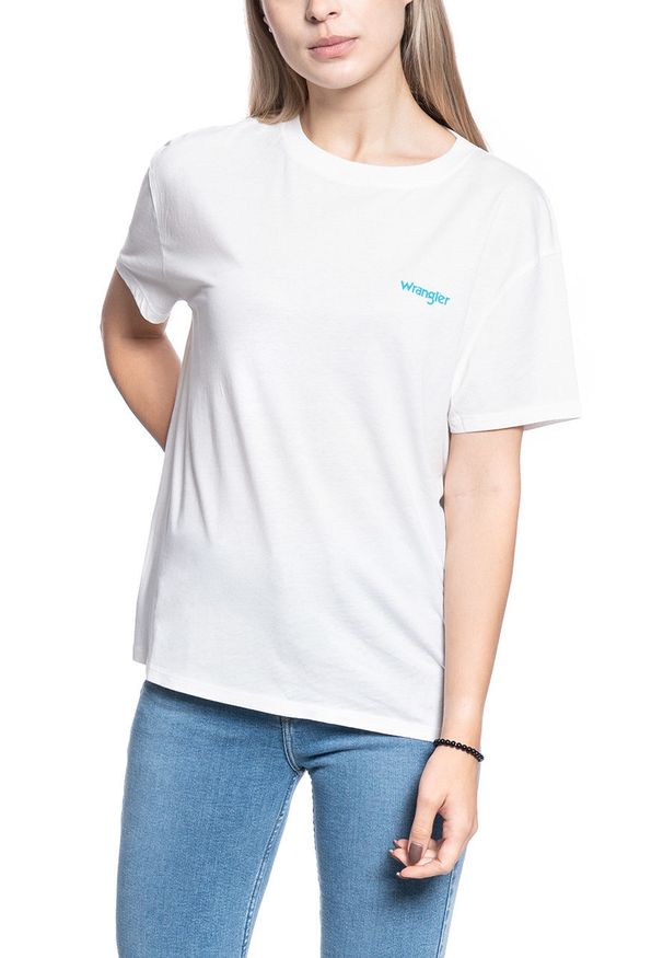 Wrangler - T-SHIRT DAMSKI WRANGLER BOYFRIEND TEE OFF WHITE W7Q2GH737 112132081