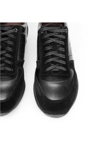 Wittchen - Męskie sneakersy z różnych skór czarne. Okazja: na co dzień. Nosek buta: okrągły. Kolor: czarny. Materiał: nubuk, skóra #2