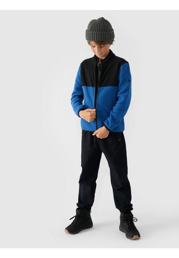 4f - 4F Polar ze stójką regular chłopięcy - granatowy 146 (10-11 lat). Typ kołnierza: kołnierzyk stójkowy. Kolor: niebieski. Materiał: polar. Wzór: gładki. Sezon: lato. Sport: turystyka piesza, wspinaczka, snowboard, narciarstwo