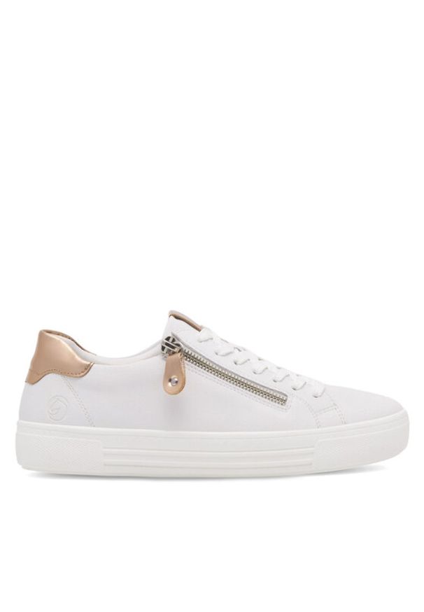 Remonte Sneakersy D0903-81 Biały. Kolor: biały. Materiał: skóra