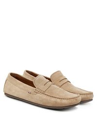 TOMMY HILFIGER - Tommy Hilfiger Mokasyny Casual Hilfiger Suede Driver FM0FM04998 Beżowy. Okazja: na co dzień. Kolor: beżowy. Materiał: zamsz, skóra. Styl: casual