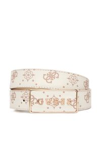 Guess Pasek Damski BW9307 P5430 Beżowy. Kolor: beżowy. Materiał: skóra