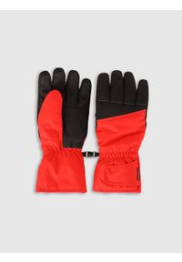 4f - 4F Rękawiczki narciarskie Thinsulate membrana 5000 męskie - czerwone XL. Kolor: czerwony. Technologia: Thinsulate. Wzór: paski. Sezon: zima. Sport: narciarstwo #1